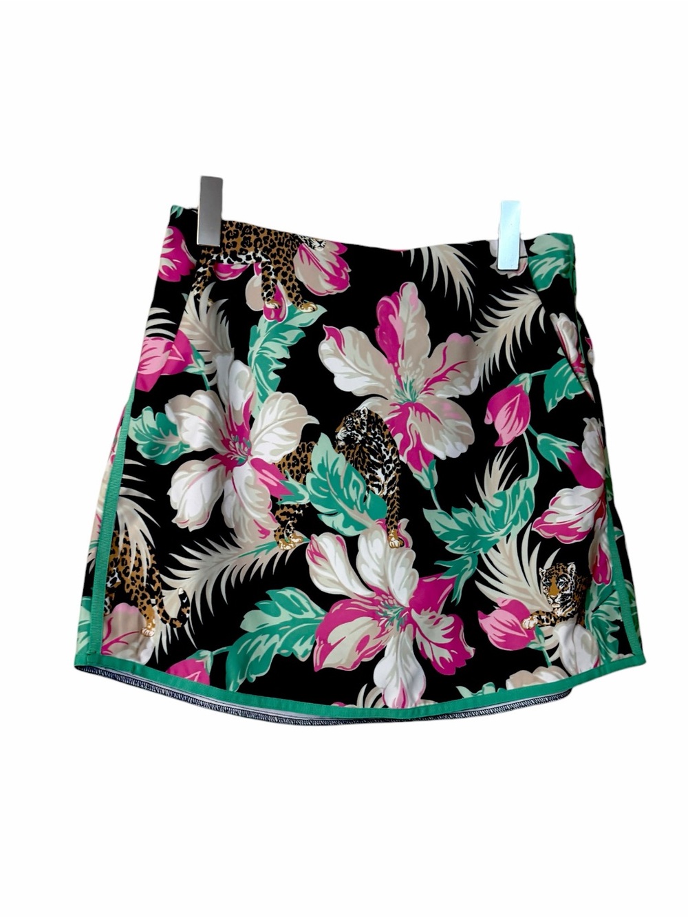 Polo Golf Ralph Lauren Skort 4 Tropical Leopard Floral Jungle Print Black Pink
